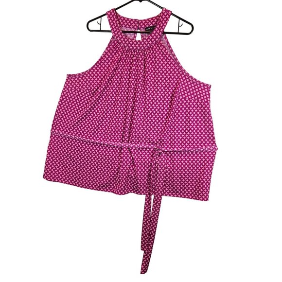 Lane Bryant Womens 22/24 Pink Top Ruched Skirt Set flowy stretchy vacation fun - Picture 2 of 15